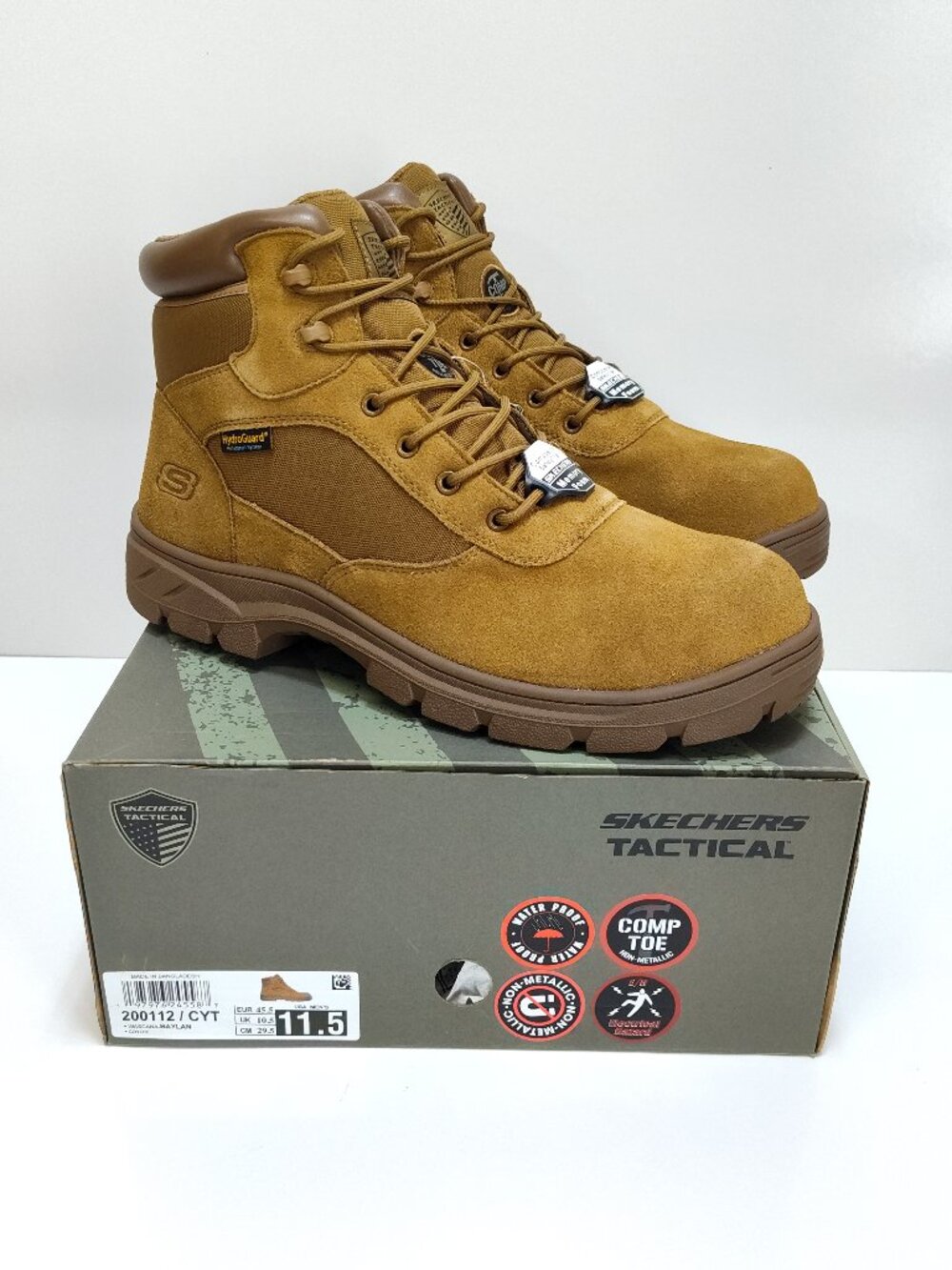 Skechers Tactical Wascana Baylan Waterproof Comp Toe Work Boots Men's 11.5 EH SR